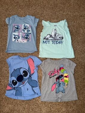 Disney stitch tshirts size 7/8. Gray shirt has very light stain see pic